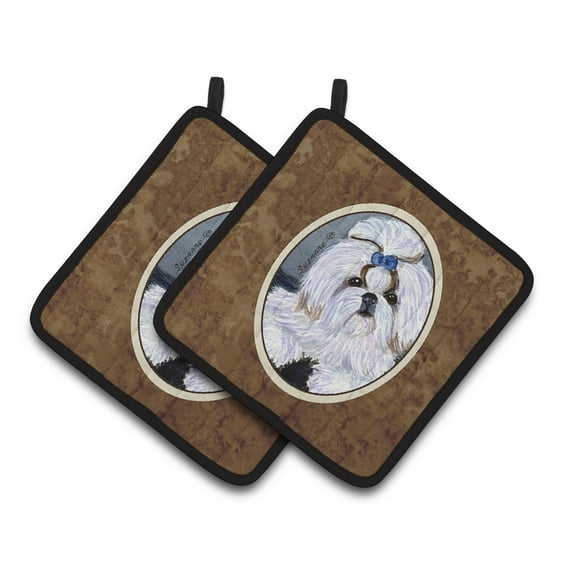 Caroline's Treasures SS8685PTHD Shih Tzu Pair of Pot Holders, 7.5HX7.5W, multicolor