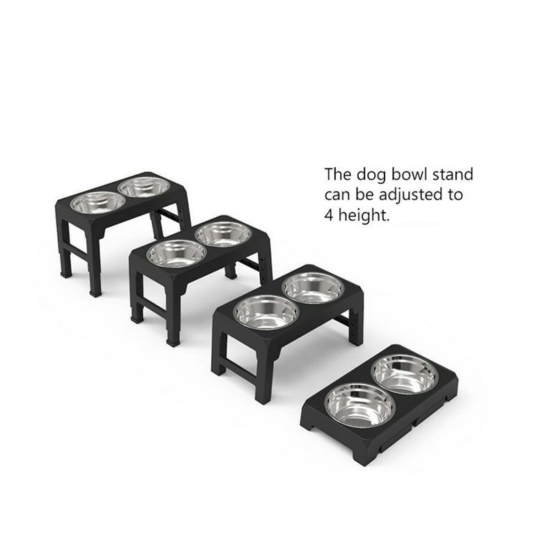 Dazone Adjustable 4 Different Height Raised Elevated Dog Bowls
