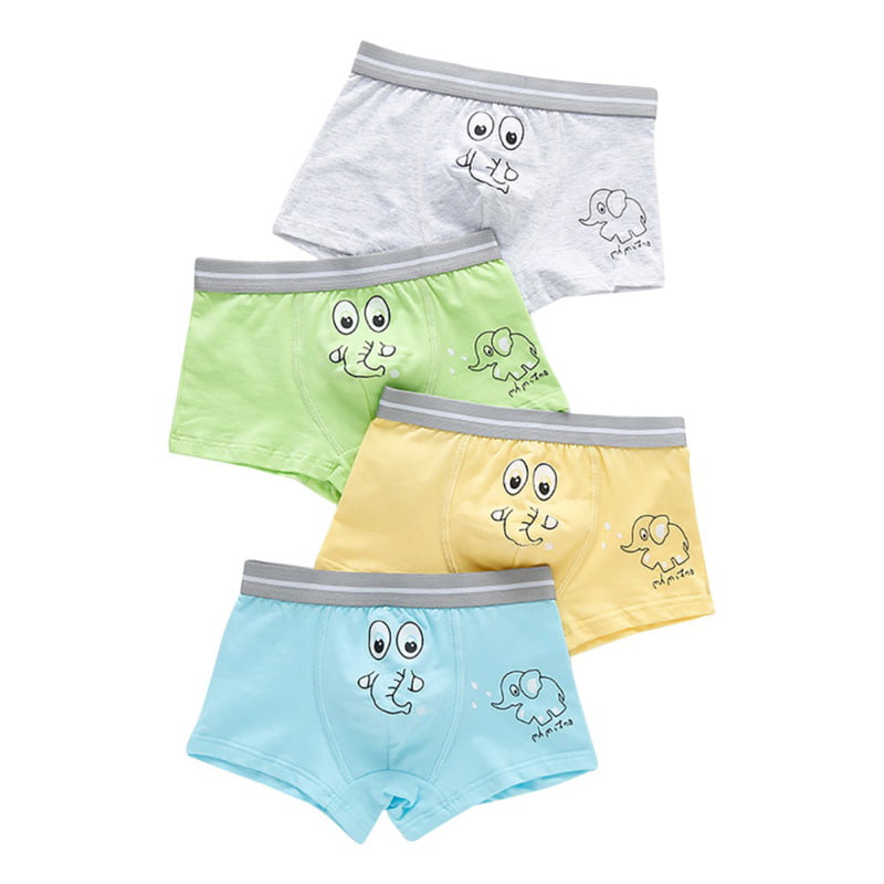 4 Pack Toddler Boys Boxer Briefs Underwear Basic Brief Shorts Soft Cotton Set