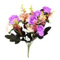 thumbnail image 1 of Bouquet de Roses Artificielles Simulation Décor Floral Bouquet de Roses de Mariage Cérémonie de Banquet Fausses Roses, Violet, 1 of 7