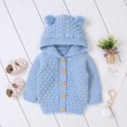 thumbnail image 2 of Godderr Baby Girls Boys Knit Cardigan Newborn Button Hooded Sweater Cotton Jacket for 3M-12M, 2 of 5