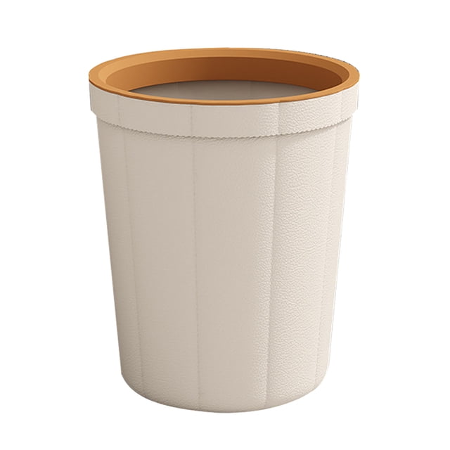 Leather Pattern Garbage Can Large Capacity Waste For Home Office Kitchen And Bathroom