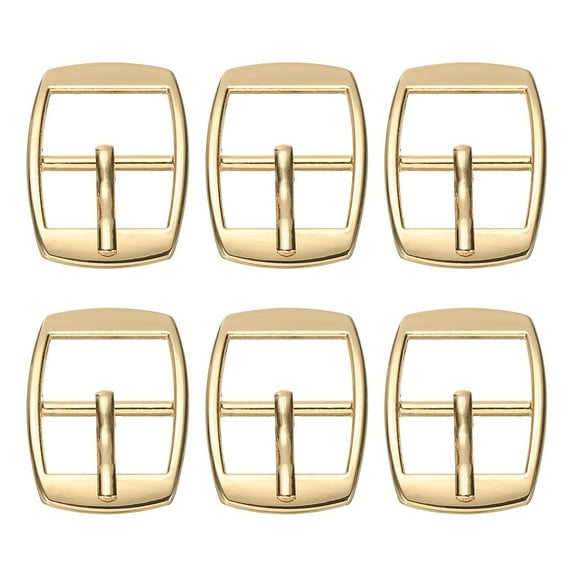Uxcell Single Prong Buckle, 6 Pcs 0.8 Inch Adjustable Metal Roller Buckle Oval Center Bar Buckle Belt Buckle for Bag DIY Craft Purse Strap Shoe Belt Making Accessories, Gold Tone