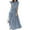 Blue, variant on Women Dress O-Neck Slim Waist Solid Color Midi Short Sleeve Casual Dresses