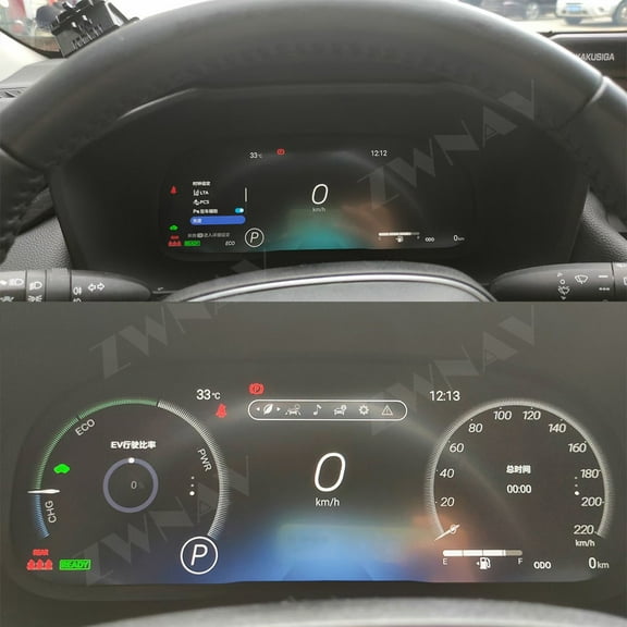 ZWNAV 12.3 inch car LCD digital instrument panel instrument cluster speedometer suitable for Toyota Highlander/Wildlander LCD Instrument Cluster