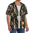 thumbnail image 2 of Susaid Owls And Plants Print Men's Polo Shirts Button Down Short Sleeve Casual Summer Beach Vintage Shirts for Men-Medium, 2 of 5