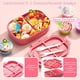 thumbnail image 2 of Lonchera Bento de 1,2 litros con 4 compartimentos y cubiertos para niños, adultos y niños pequeños. A prueba de fugas, apta para microondas, lavavajillas y refrigerador. Sin BPA (rosa)., 2 of 6