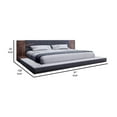 thumbnail image 5 of Benjara Noe Ruby California King Bed, Shelves, Low Profile, Gray Upholstery Brown, 5 of 6