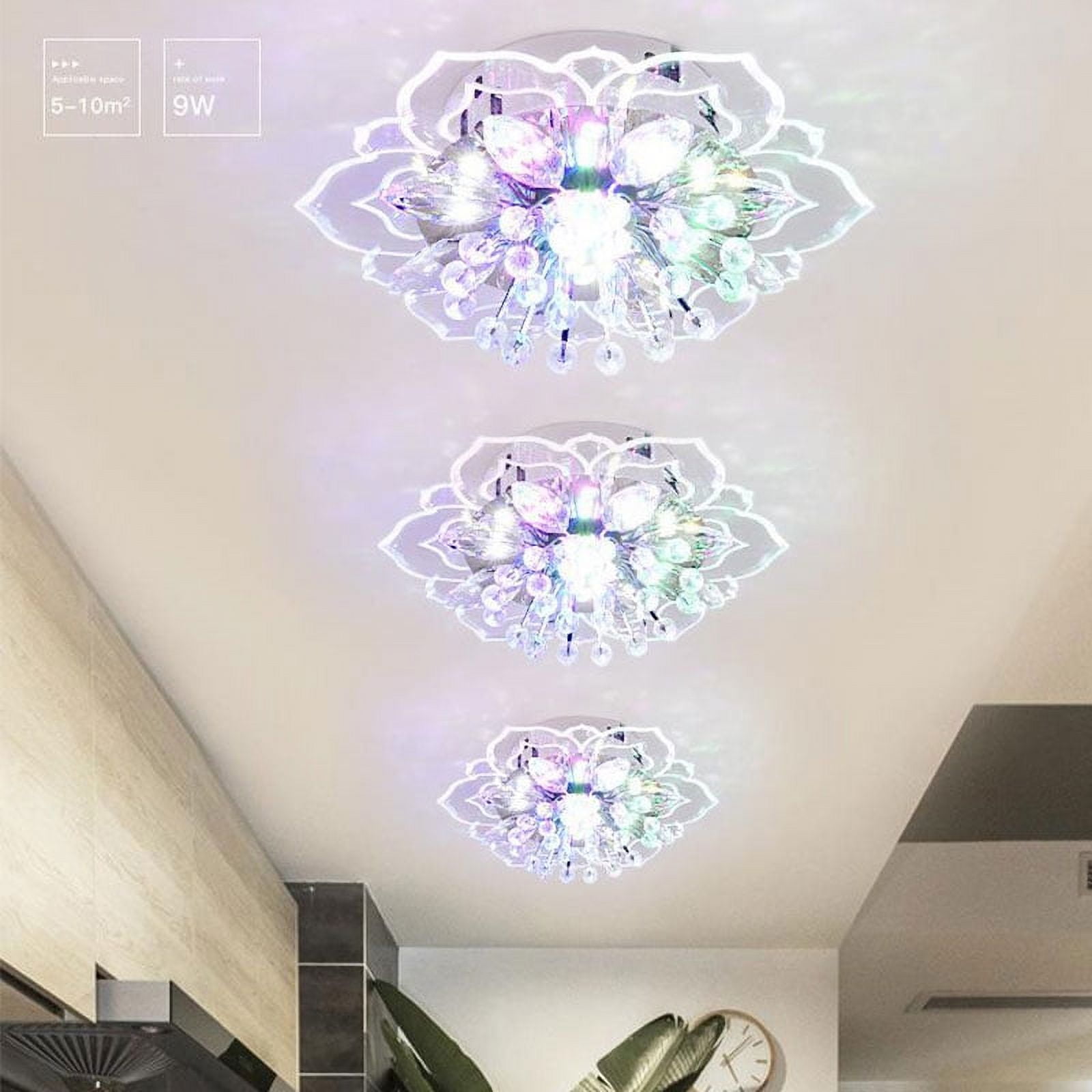 20cm 9W Modern Crystal LED Ceiling Light Fixture Hallway Pendant Lamp Chandelier