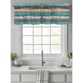 thumbnail image 2 of Coastal Style Valances for Windows Vintage Green Brown Stripes Wood Grain Kitchen Valance Curtain Rod Pocket Small Curtains for Cafe Bathroom Laundry Basement 42" x 12", 2 of 8