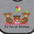 thumbnail image 4 of Inktastic Twins 1st Birthday Bears Boys or Girls Baby Bib, 4 of 4