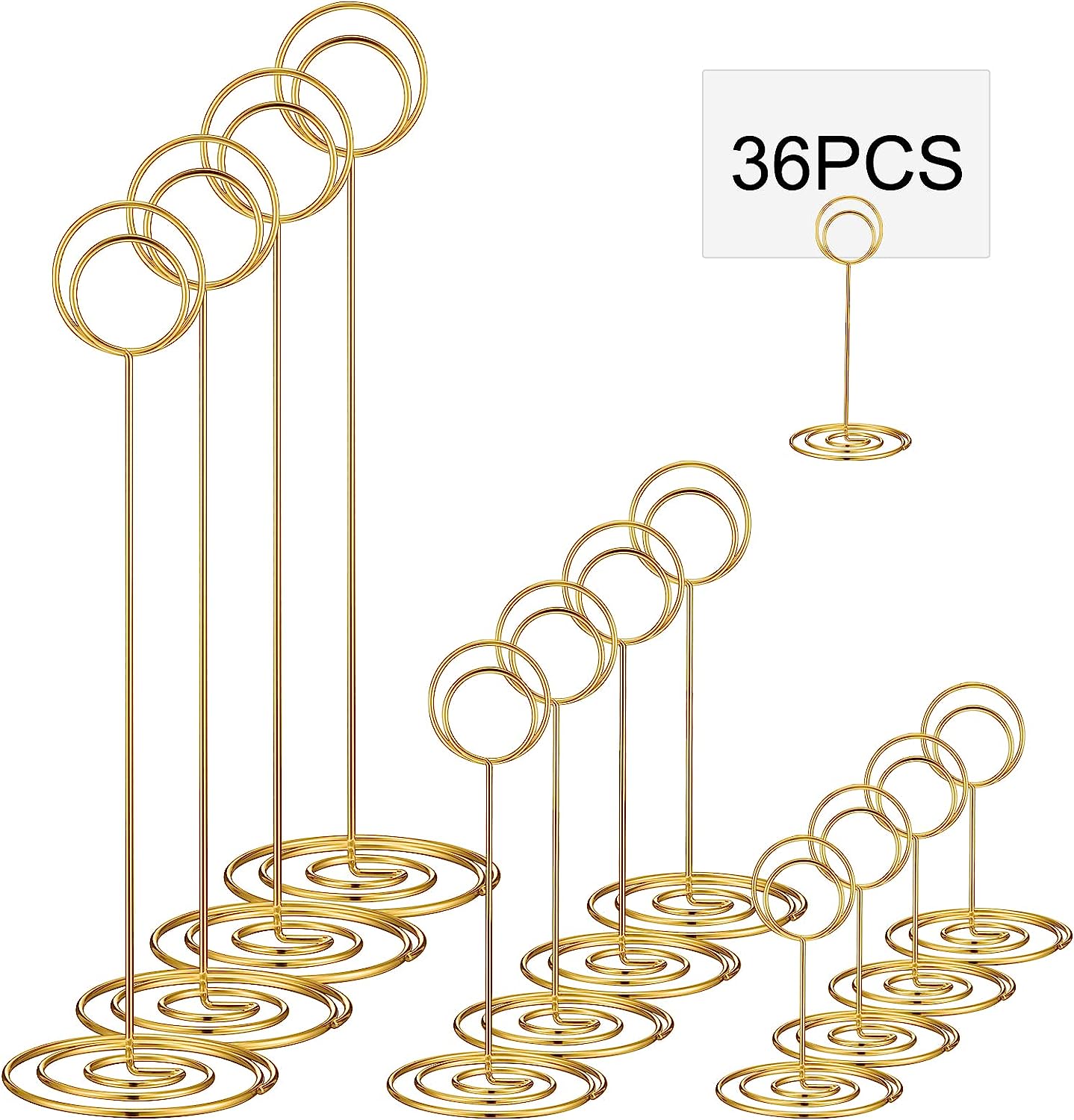 36 Pieces Table Number Holders 3 Size Place Card Holder Name Numbers Menu Memo Note Card Picture
