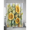 thumbnail image 5 of Fsddascl Sunflower Shower Curtain Set - Standard 72" x 72" Washable Bathtub Curtain with 12 Hooks, Floral Blossom Flowers Pastoral Pastel Petals Waterproof Fabric Stall Shower Curtains for Bathroom, 5 of 6