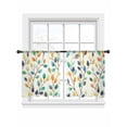 thumbnail image 2 of Sheer Curtains 54 Inches Long, Colorful Leaf Light Filtering Window Curtains for Living Room/Bedroom, Spring Vintage Botanical Summer Rod Pocket Voile Sheer Curtain Drapes, 52"W x 54"L, 2 Panels, 2 of 8