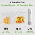 thumbnail image 2 of Scelleuse sous Vide Portable avec 30 Sacs (15S+15M), Scelleuse Alimentaire Compacte pour Stockage Alimentaire, 2 of 5