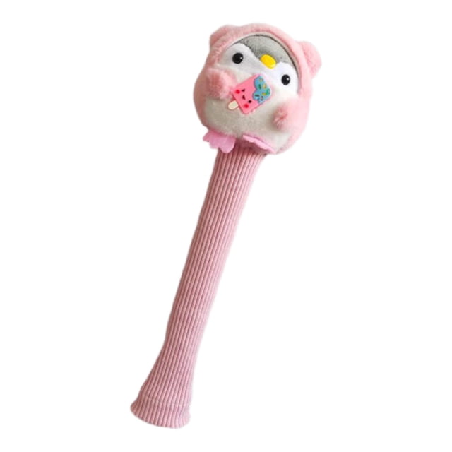 Cubierta de mango de raqueta de bádminton, muñeco de peluche con sobregrip de bádminton, mango de raqueta de dibujos animados, cubierta protectora Rosa