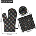 thumbnail image 6 of Multicolor Controllers Games Icons Black Pattern Kitchen Oven Mitt and Pot Holder Sets 4 Pcs for Baking, Cooking and Grilling, Heat Resistant Up To 392 °F, 6 of 7