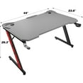 thumbnail image 2 of Hyxoo Gaming Computer Desk with Carbon Fiber Surface, Gaming Table Z Shaped Pc Home Office with Cup Holder&Headphone Hook(44 in, Grey), 2 of 8