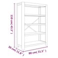 thumbnail image 4 of vidaXL 4-Tier Bookcase 80x30x110 cm Solid Wood Acacia, 4 of 5