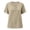 Beige, variant on Paiwinds Women's Linen Blend V-Neck Short Sleeve Top with Button Detail - Loose Casual Summer Shirt in Beige