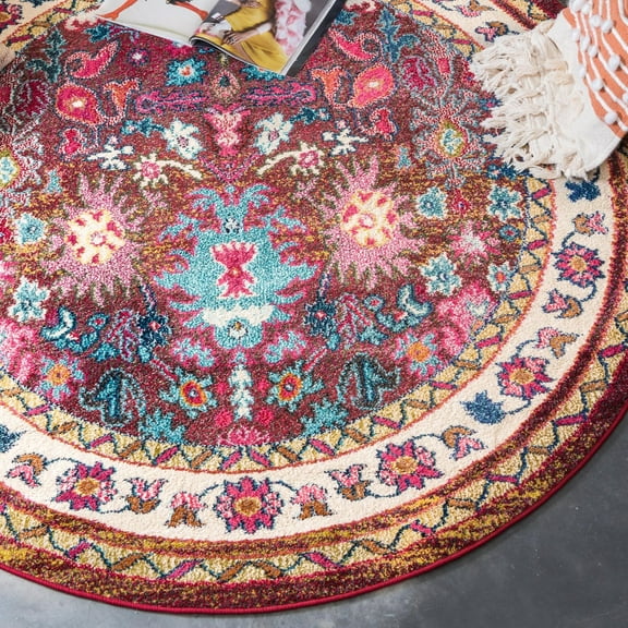 Unique Loom Medici Collection Area Rug - Haven (8' Round Multi/Blue)