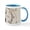 White/Blue Inside, variant on CafePress - Peacock And Spring Flowers Mugs - 11 oz Ceramic Mug - Novelty Coffee Tea Cup