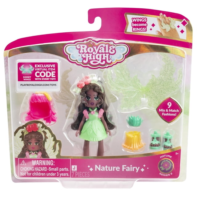 Muñeca de moda Royale High Hada de la Naturaleza con 9 accesorios, 3''