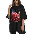 thumbnail image 4 of Plus Size Shirt for Women Oversized Black Tops for Women Short Sleeves Shirt for Women Valentine's Day (3) T Shirt Crewneck Shirt for Women M, 4 of 5