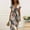 Gray, variant on Floral Dresses for Women Hawaii V-Neck Long A-Line Dress Ruched Waist Beach Flutter Short Sleeve Ruffle Sundress XXL