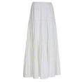 thumbnail image 4 of Lamuusaa Women's Summer Midi Skirt White Elastic Band Tiered Ruffle Boho Beach Skirt Streetwear, 4 of 6