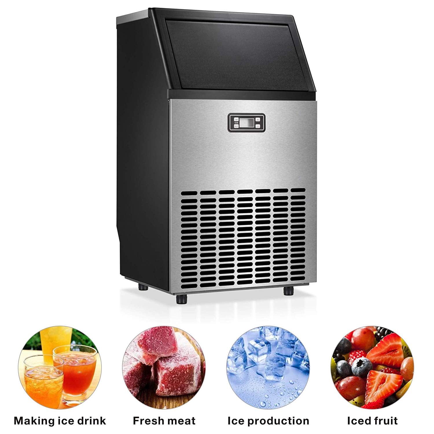 SMAD Commercial Ice Maker Undercounter 99LBS/24H Machine Quick Making, Freestanding for Bars Coffee Restaurant