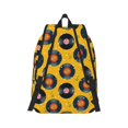 thumbnail image 2 of Rateoe Retro Vinyl Records Pattern Canvas College Laptop Backpack,Travel Daypack,Durable Rucksack Travel Notebook Bag School Backpack Book Bag for Men Women-Medium, 2 of 7