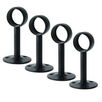 Colourtree Black Ceiling Mount Curtain Rod Holders 4 Pack