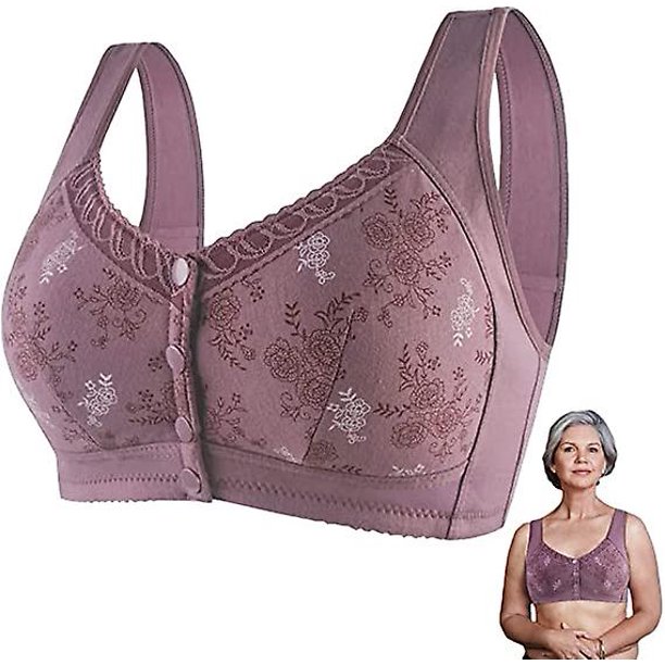 Wm Stylist Bra For Seniors Front Closure,glamorette Cotton Front Closure Bra,wide Shoulder Straps Cotton Front Closure Bra