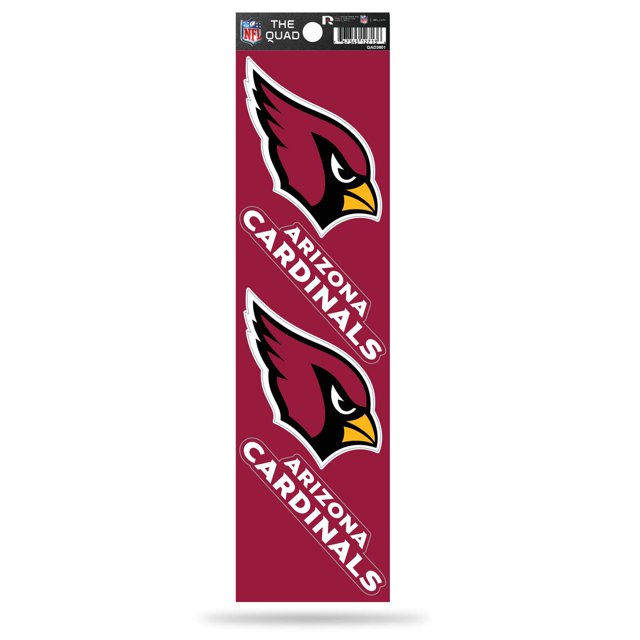 Rico Industries Nfl Arizona Cardinals Troquelado 4 Piezas The Quad Hoja De Pegatinas