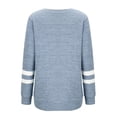 thumbnail image 5 of Scyoekwg Women Long Sleeve Tops Fall Clothes Pullover Casual Comfy Solid Color Tunic Tops Loose Lightweight Blouses Sweatshirts Tops Graphic Tees V Neck Light Blue L, 5 of 8