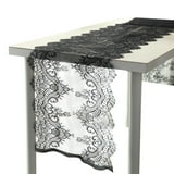 Efavormart 15"x117" Black Premium Lace Table Runner Vintage Classy ...