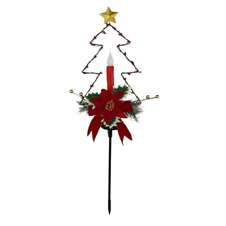 

Christmas Lights Solar Outdoor Christmas Light Candle Light Ground Tree Garden Plug Christmas Christmas Decorations Abs Metal Multicolor