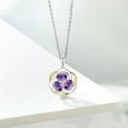 thumbnail image 4 of Gem Stone King 925 Silver and 10K Yellow Gold Purple Amethyst and White Lab Grown Diamond Pendant Necklace for Women | 1.36 Cttw | Gemstone February Birthstone | Oval 6X4MM | With 18 inch Chain, 4 of 4