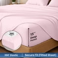 thumbnail image 5 of Dee's Collection 800 TC 4 Piece Sheet Set 15 Inch Deep pocket 100% Egyptian Cotton King Size, Blush Color, 5 of 6