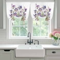 thumbnail image 4 of Watercolor Purple Floral Balloon Curtains 63 Inch Length for Living Room/Bedroom, Spring Flower Basket Botanical Rod Pocket Privacy Door Curtains Decorative Tie Up Shade for Window 52"x63", 4 of 8