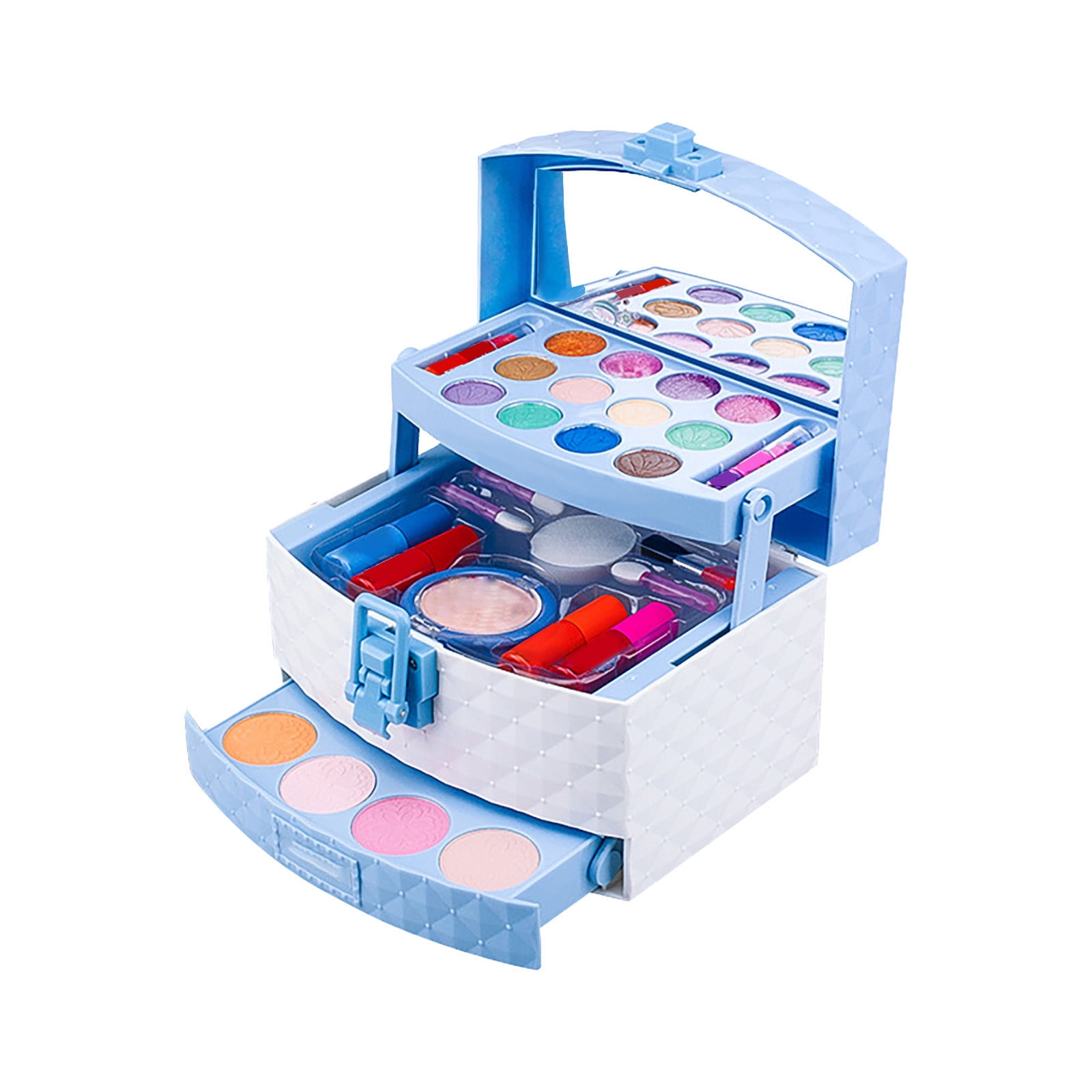 Kids Makeup Kit For Girl 35 Pcs Pretend Play Makeup Set, Washable