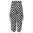 thumbnail image 2 of iiniim Girls Fashion Plaid Print Cargo Pants Elastic Waist Baggy Athletic Sport Sweatpants 3-16 A Type B Black 15-16, 2 of 7