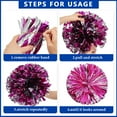 thumbnail image 4 of Cheerleader Pom Poms 12 Pack Sports Dance Cheering Plastic Metallic Cheerleading Pom Poms for Kids Adults, 4 of 6