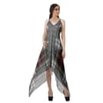 thumbnail image 1 of Moomaya Robe à Ourlet en Foulard pour Femmes, Imprimée, Col en V, Ourlet Asymétrique, 1 of 1