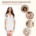 thumbnail image 3 of Kit de disfraz de enfermera de hospital Timcorr con vestido de enfermera gorro de enfermera medias de red, 3 of 7