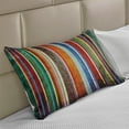 thumbnail image 2 of Stripes Knitted Quilt Pillowcover, Vertical Lines Colorful Retro Bands Damage Effects Old Fashion Weathered Display, Standard King Size Pillow Cover for Bedroom, 36" x 20", Multicolor, by Ambesonne, 2 of 2