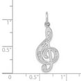 thumbnail image 4 of Real 14kt White Gold Treble Clef Charm Pendant; for Adults and Teens; for Women and Men, 4 of 4