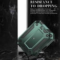 thumbnail image 2 of Dteck for AirPods 3rd Generation (2021) Case, Hybrid Protective Case with Carabiner, Shockproof Cover with Keychain for Airpod 3 Wireless Charging Case Accessories [Front LED Visible], darkgreen, 2 of 7