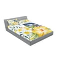 thumbnail image 2 of Ambesonne Colorful Fitted Sheet & Pillow Sham Set, Tropic Exotic Parrots, Queen, Multicolor, 2 of 2